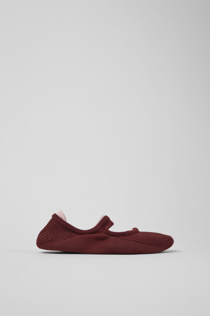 Side view of Right Niko Uppers Burgundy and pink uppers (x2) for your right and left shoes.