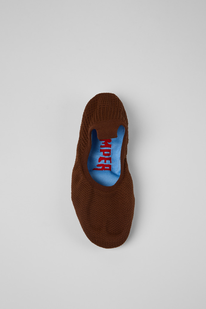 Overhead view of Right Niko Uppers Brown and blue uppers (x2) for your right and left shoes.
