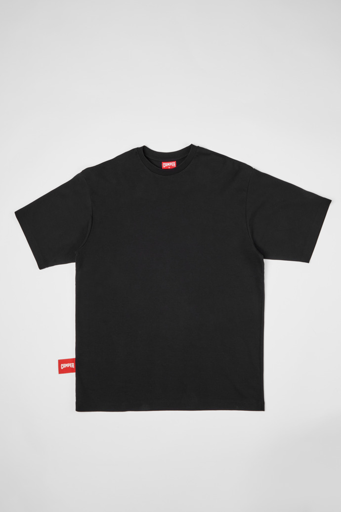 T-Shirt T-shirt nera con stampa con cavallo sulla schiena