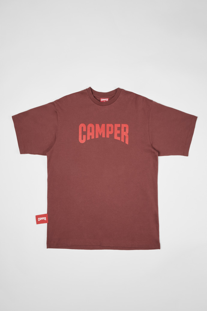 Side view of T-Shirt Burgundy T-shirt with Camper logo