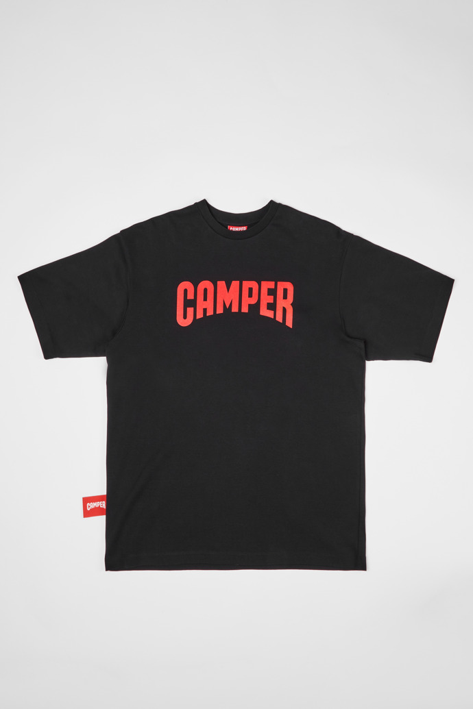 Side view of T-Shirt Black T-shirt with Camper logo