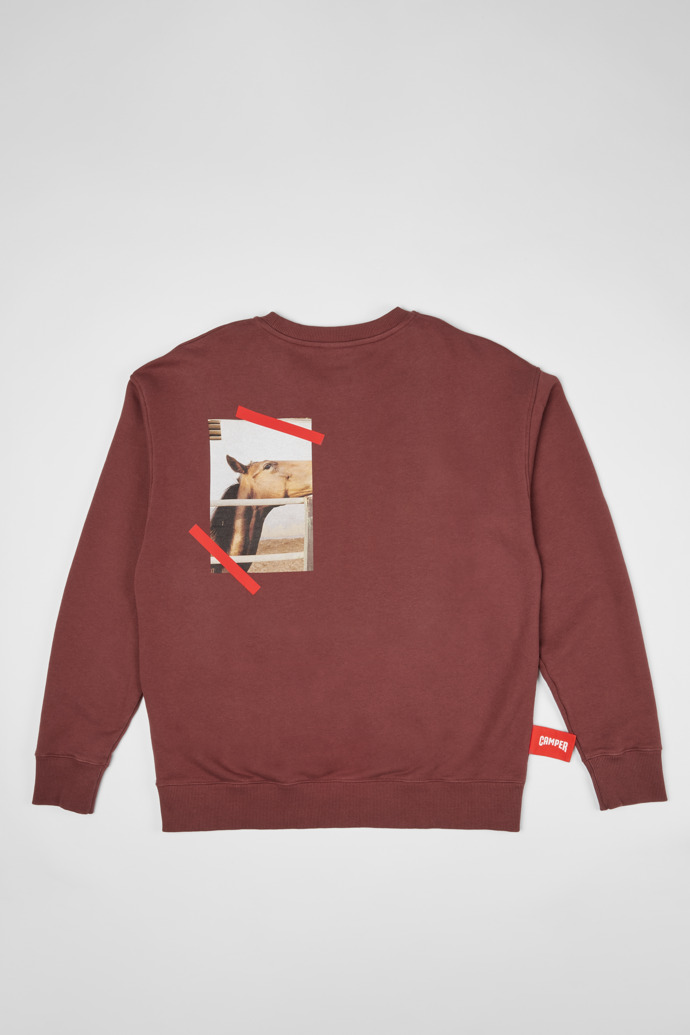Sweatshirt Weinrotes Sweatshirt mit Pferdemotiv