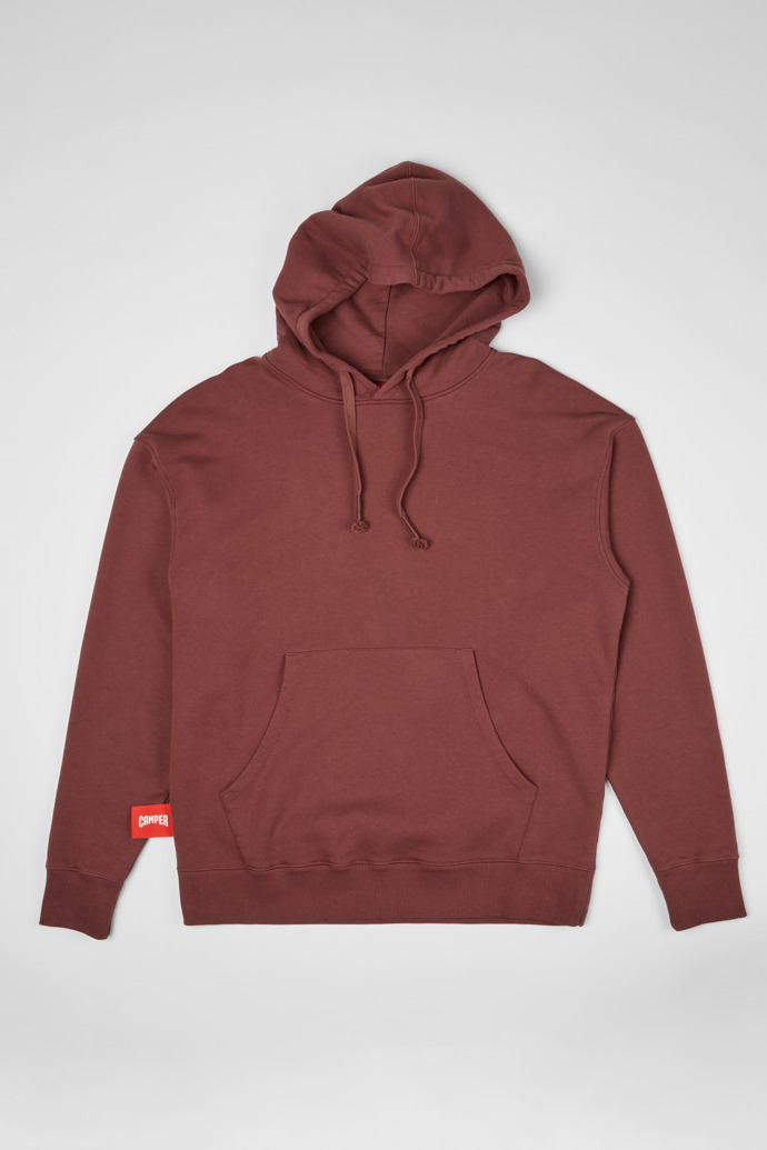 Image of Side view of Hoodie Burgundy hoodie with harness driver print