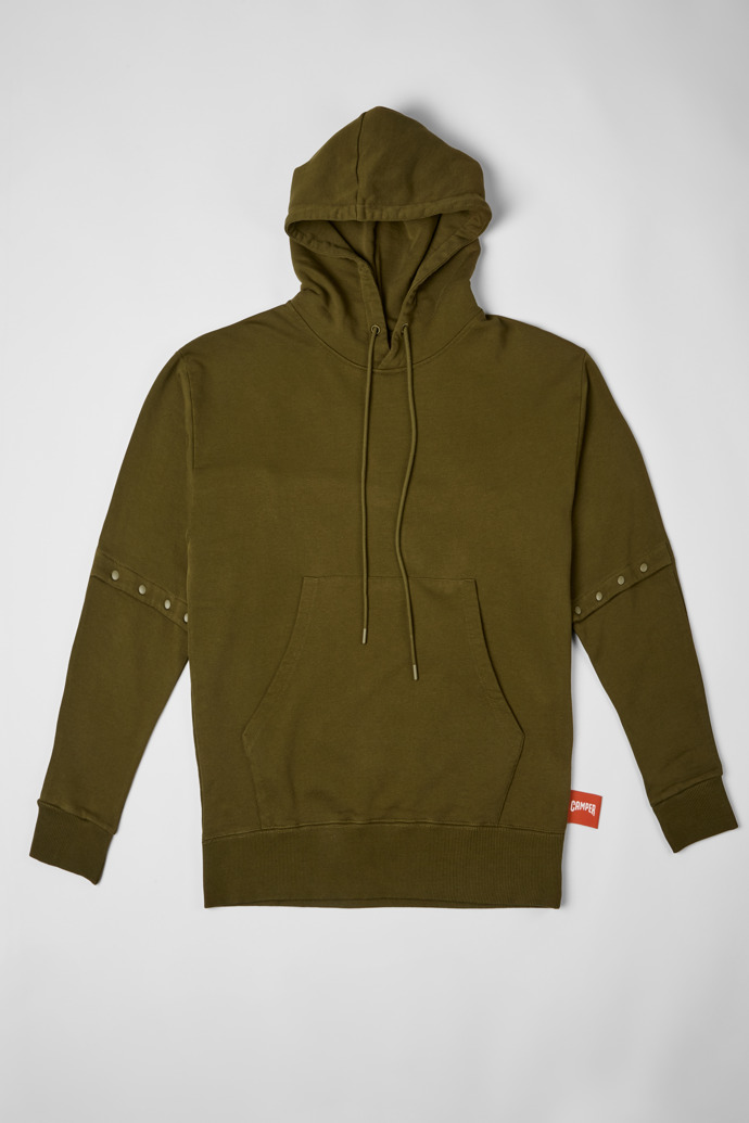Side view of  Hoodie Green-brown unisex hoodie
