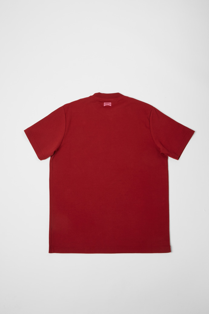 T-Shirt Bedrucktes Unisex-T-Shirt in Weinrot und Rosa