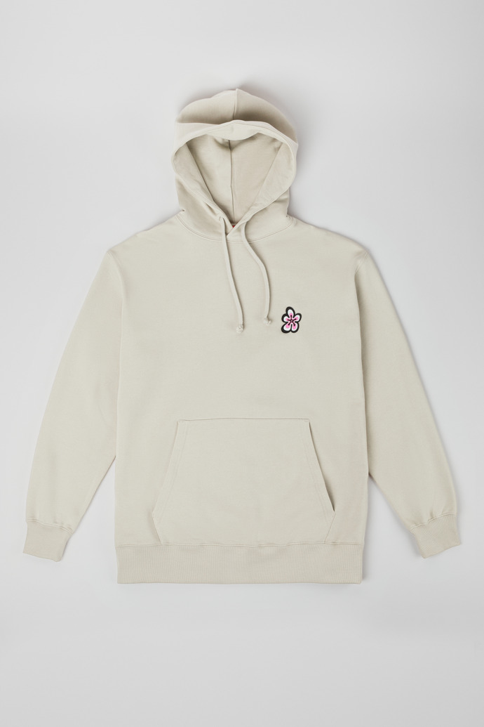 Image of Side view of Hoodie Grey organic cotton hoodie