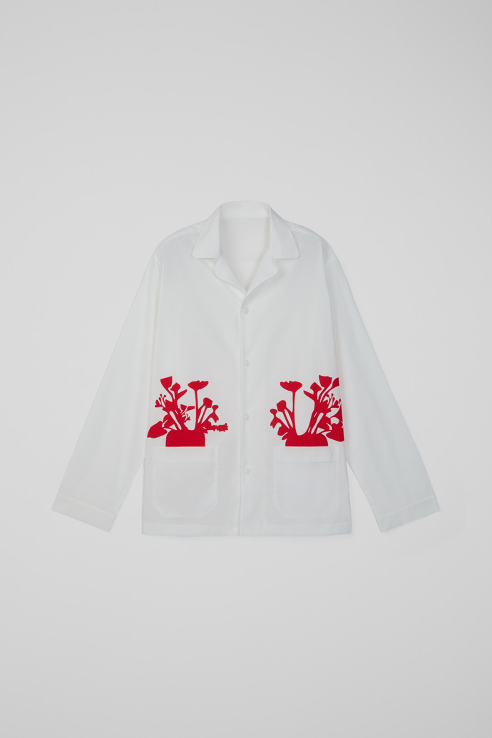 Casa Camper x La Manso Pyjama unisexe en coton blanc et rouge
