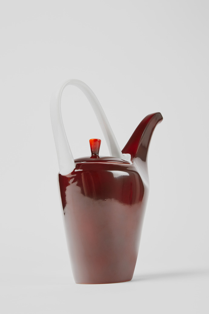 Back view of Vintage teapot Vintage ceramic teapot with floral motif