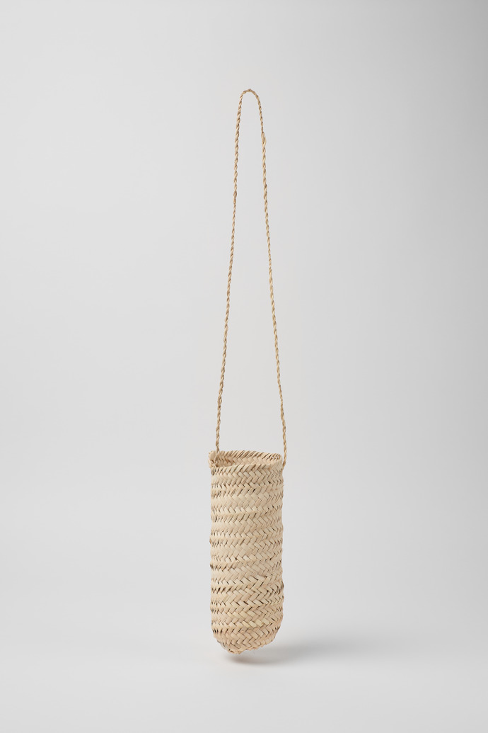 Side view of Esparto bottle bag Handwoven esparto bottle bag