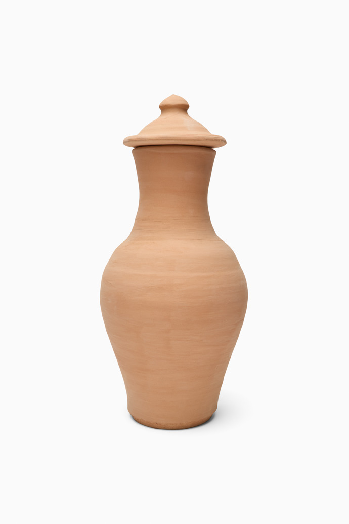 Side view of Terracotta vase Terracotta vase