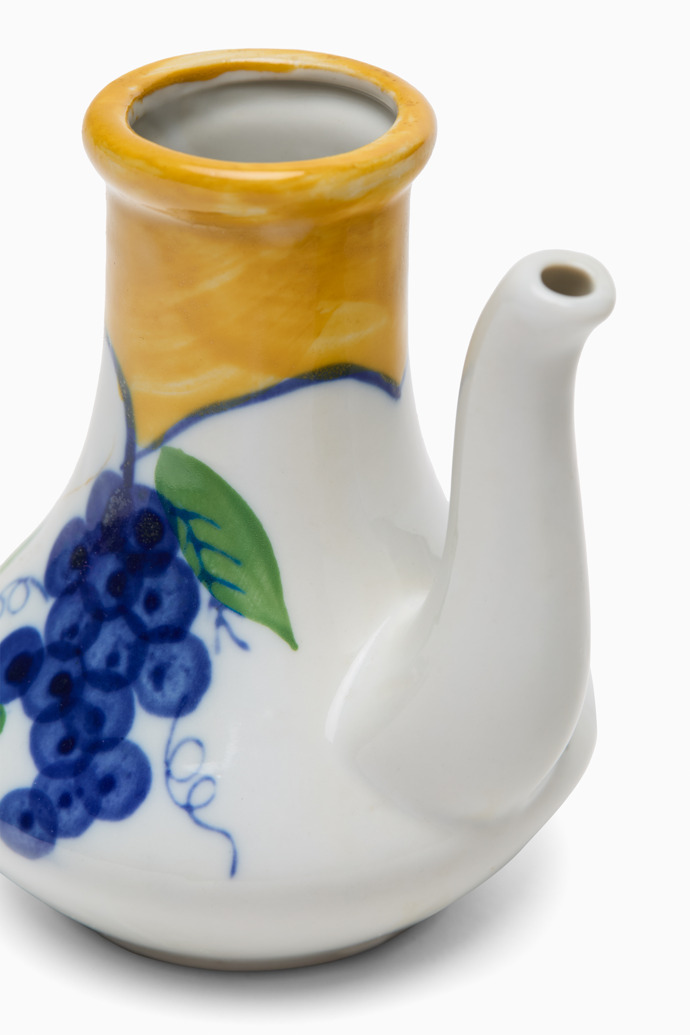 Close-up view of Raki bottle Multicolored ceramic bottle