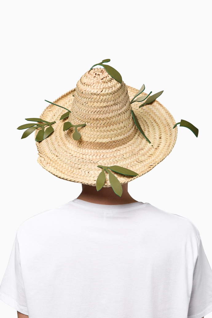 Overhead view of Can Vidal Capell (Camper Edition) Traditional Mallorcan hat customized by Camper