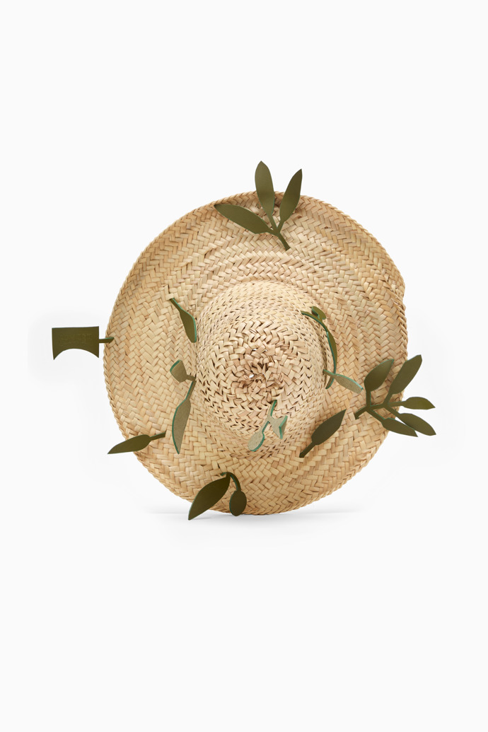 Side view of Can Vidal Capell (Camper Edition) Traditional Mallorcan hat customized by Camper