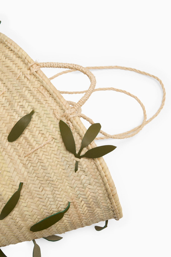 Close-up view of Can Vidal Senalla (Camper Edition) Traditional Mallorcan basket customized by Camper