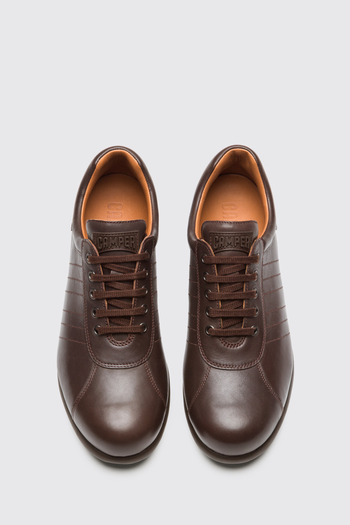 Overhead view of Pelotas Dark brown shoe for men