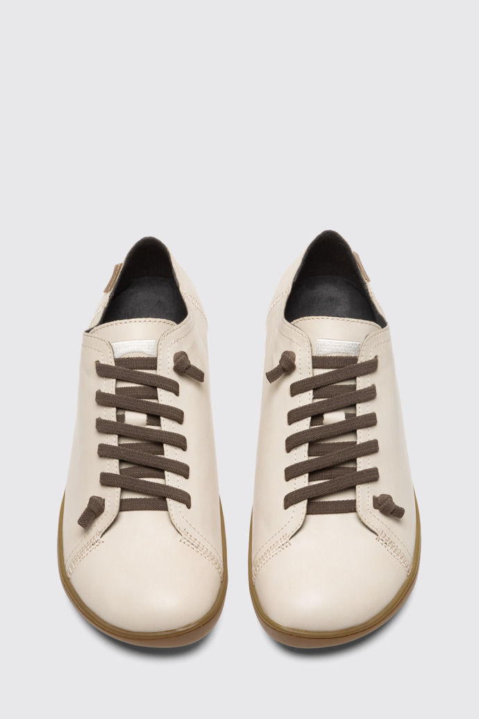 Overhead view of Peu Cream leather shoe for men