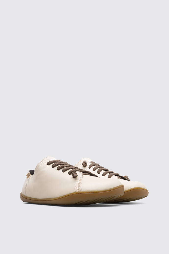 Front view of Peu Cream leather shoe for men