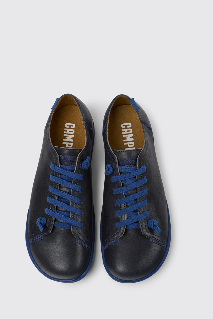 Overhead view of Peu Blue leather shoes for men