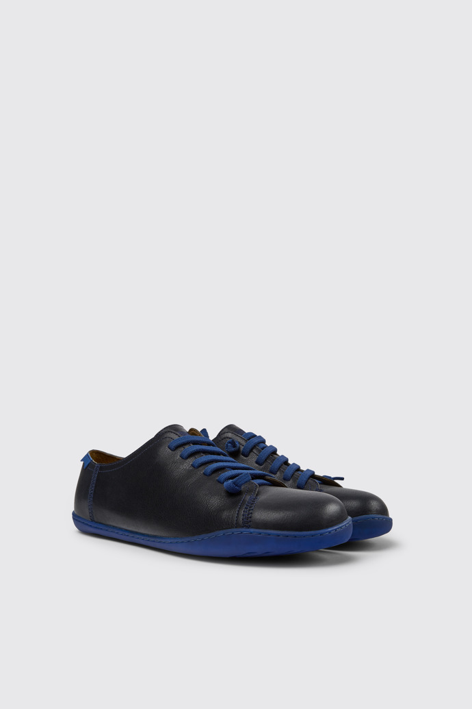 Front view of Peu Blue leather shoes for men
