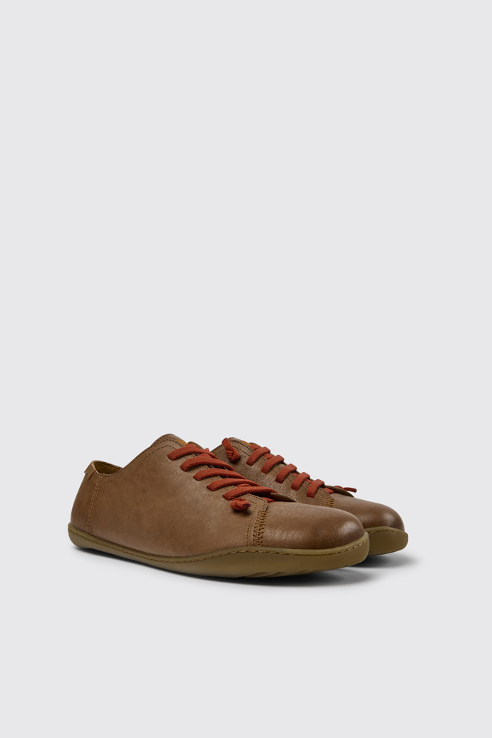 Front view of Peu Brown leather shoes for men