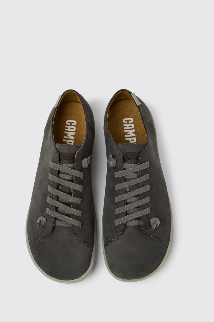 Overhead view of Peu Grey nubuck shoes for men