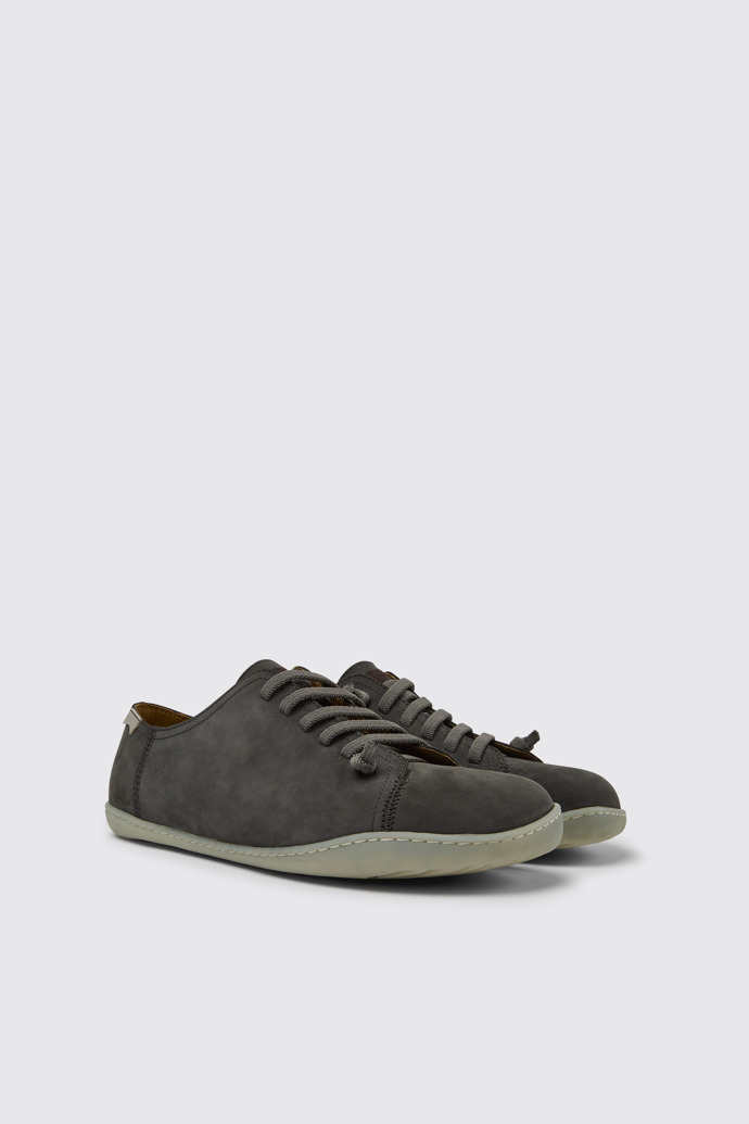 Front view of Peu Grey nubuck shoes for men