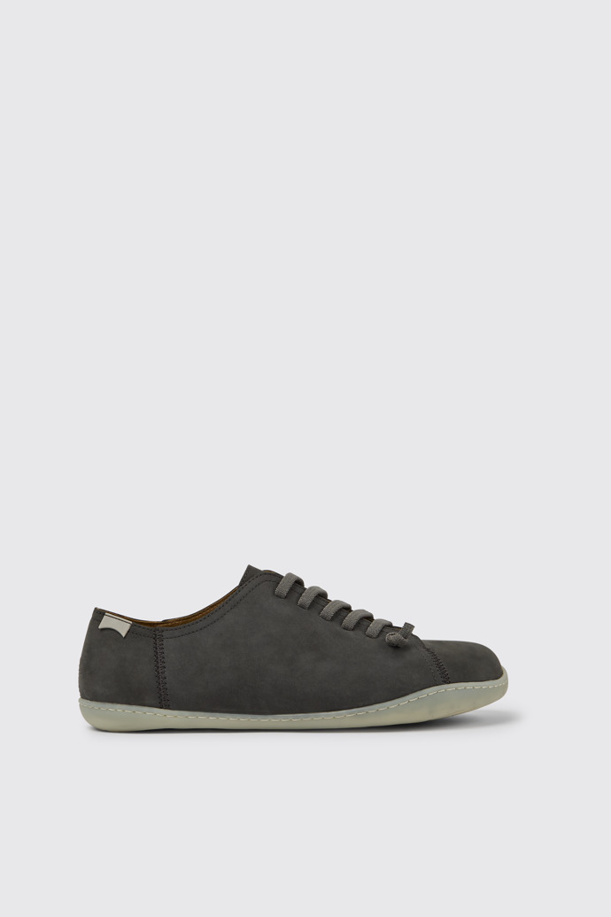 Side view of Peu Grey nubuck shoes for men