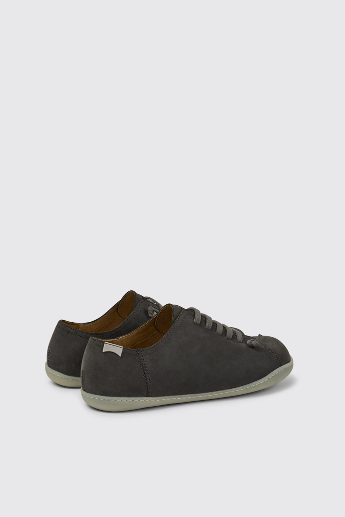 Back view of Peu Grey nubuck shoes for men
