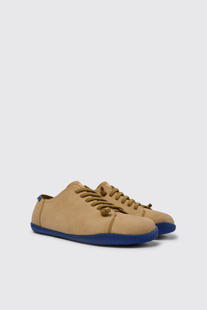 Front view of Peu Brown nubuck shoes for men