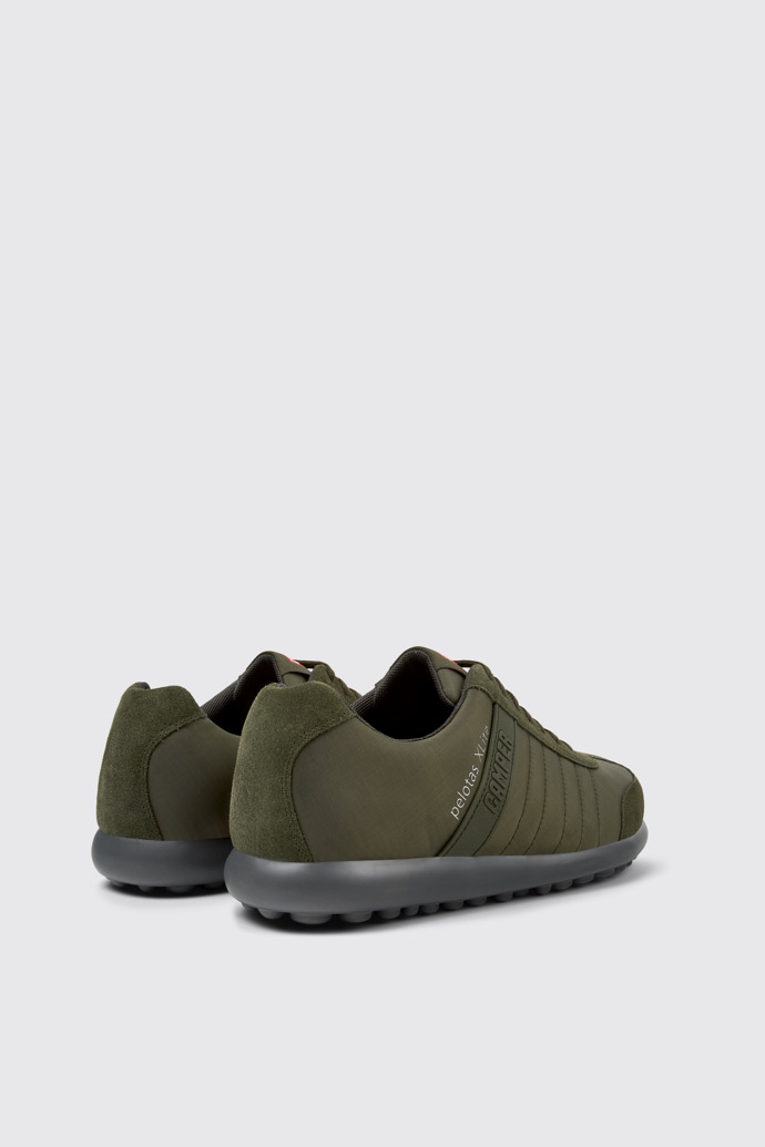 Back view of Pelotas XLite Green textile and nubuck shoes for men