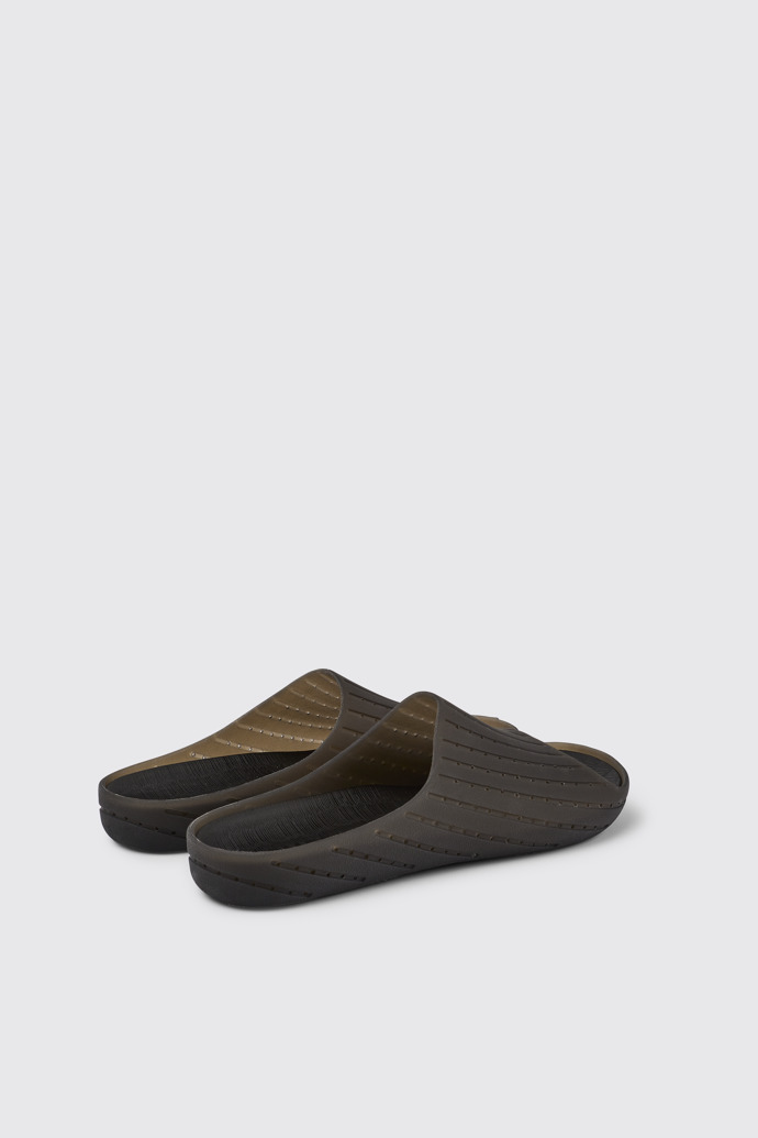 Back view of Wabi Black monomaterial sandals for men
