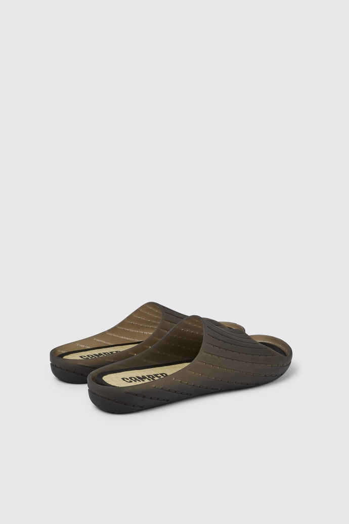 Back view of Wabi Black monomaterial sandals for men