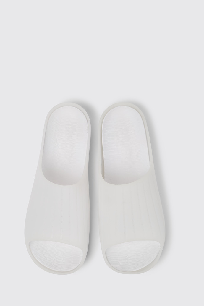 Overhead view of Wabi White monomaterial sandals for men