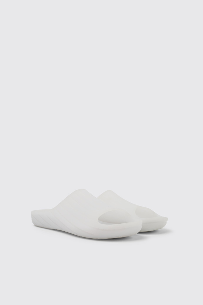 Front view of Wabi White monomaterial sandals for men