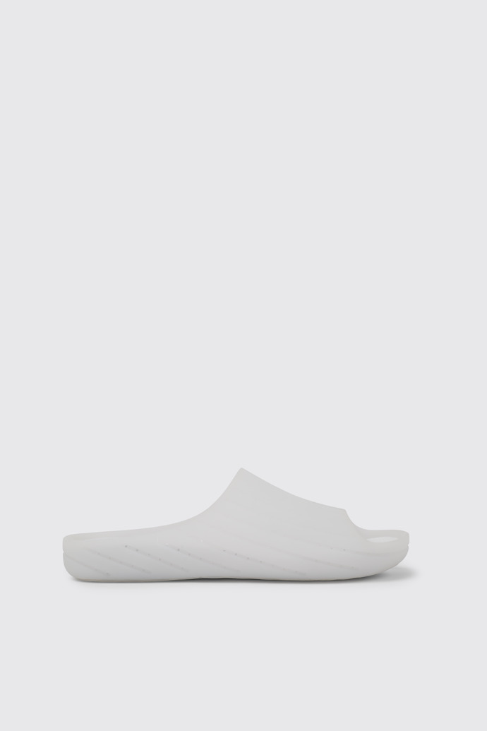 Side view of Wabi White monomaterial sandals for men