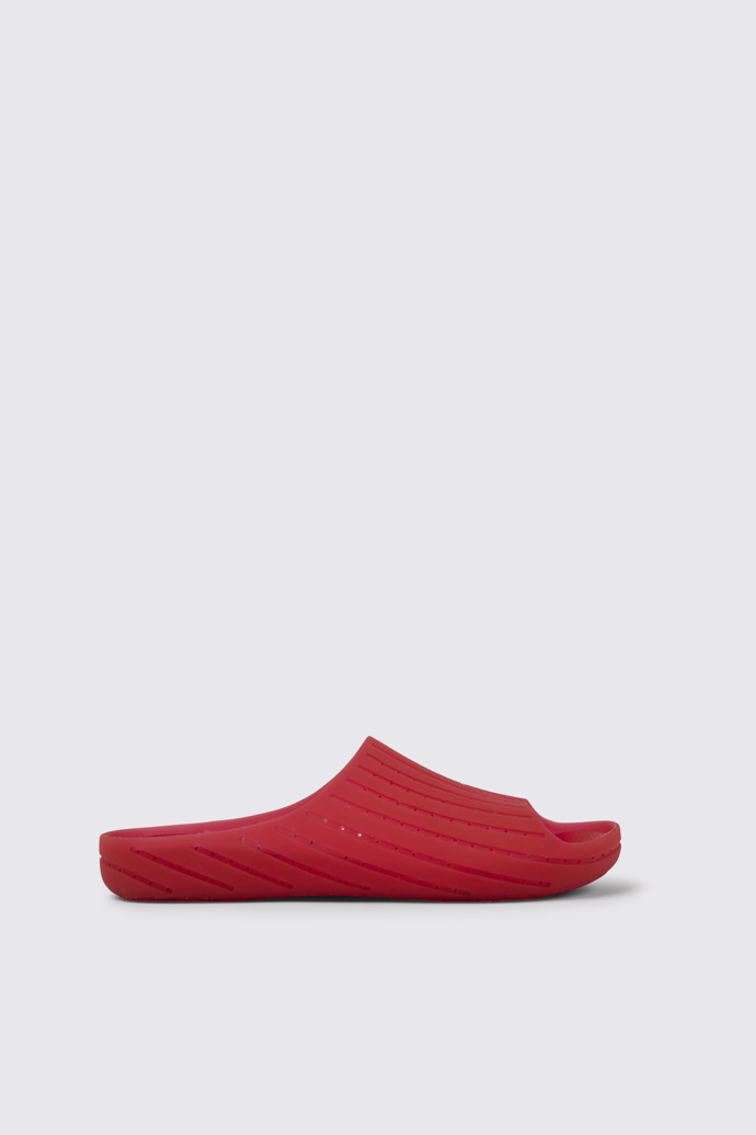 Side view of Wabi Red monomaterial sandals for men