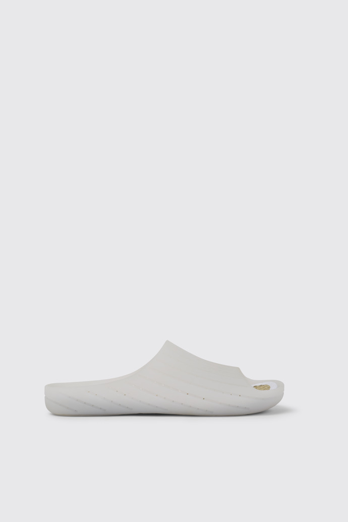 Side view of Wabi White monomaterial sandals for men
