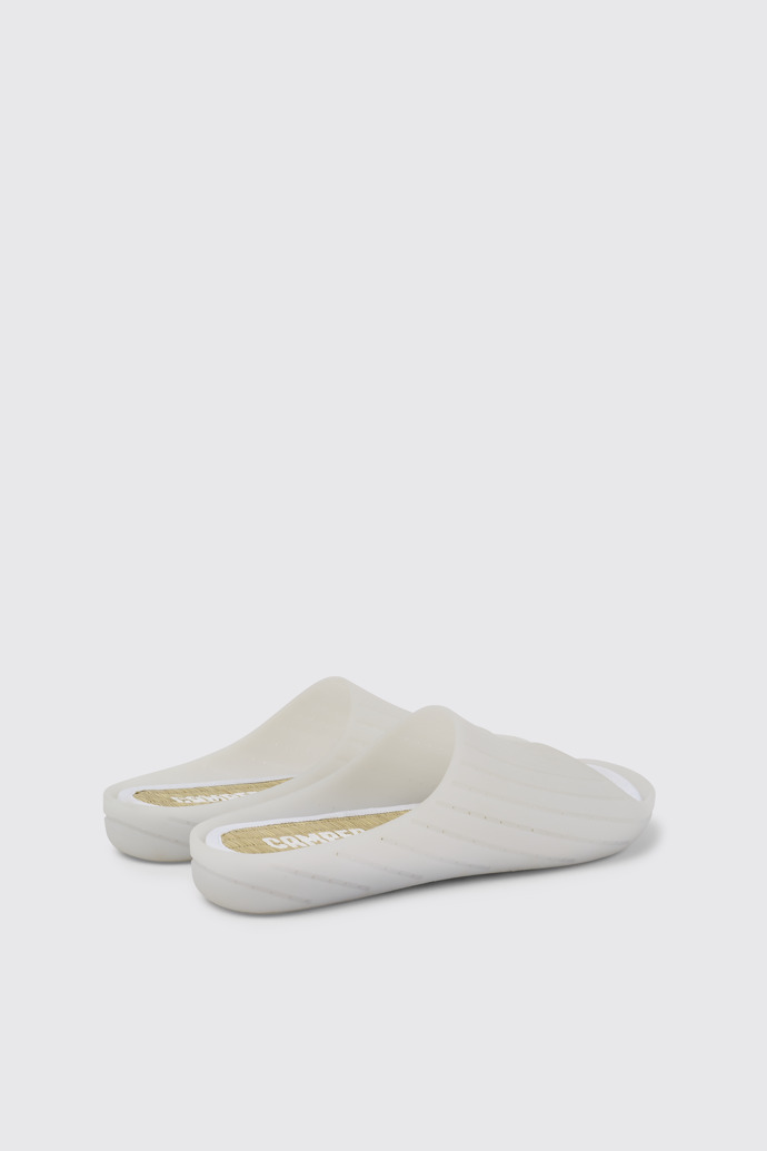 Back view of Wabi White monomaterial sandals for men