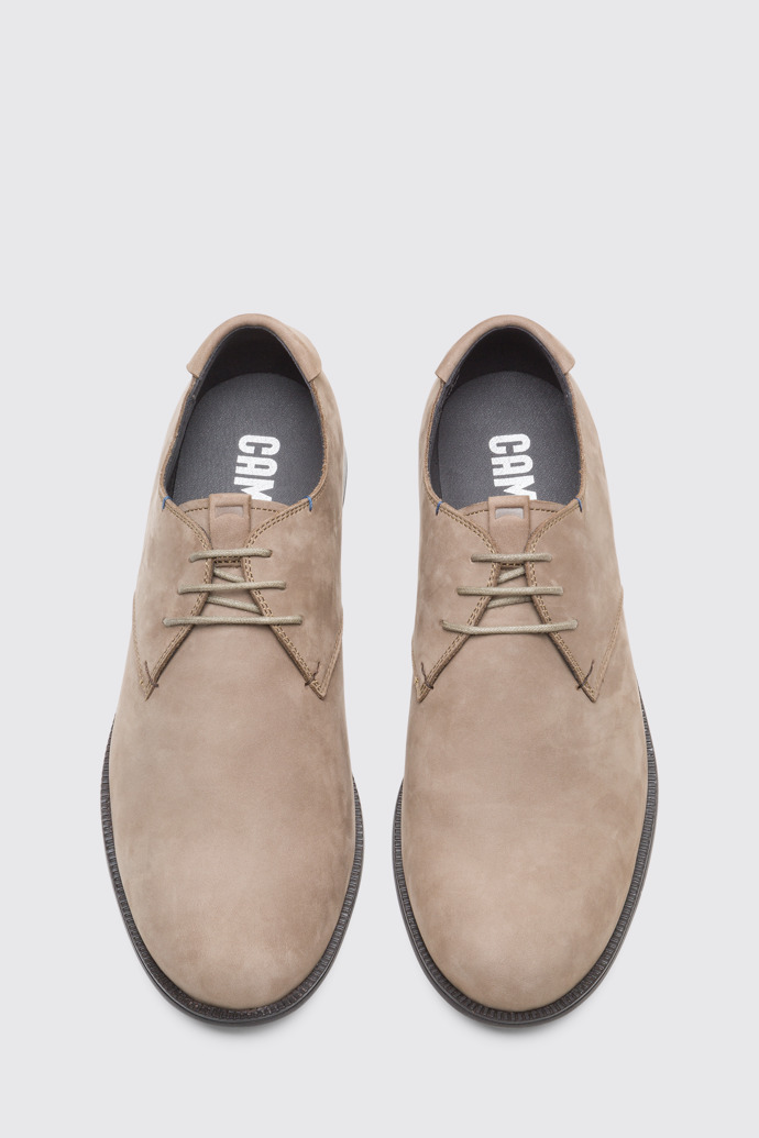 Overhead view of Mil Grey blucher shoes for men