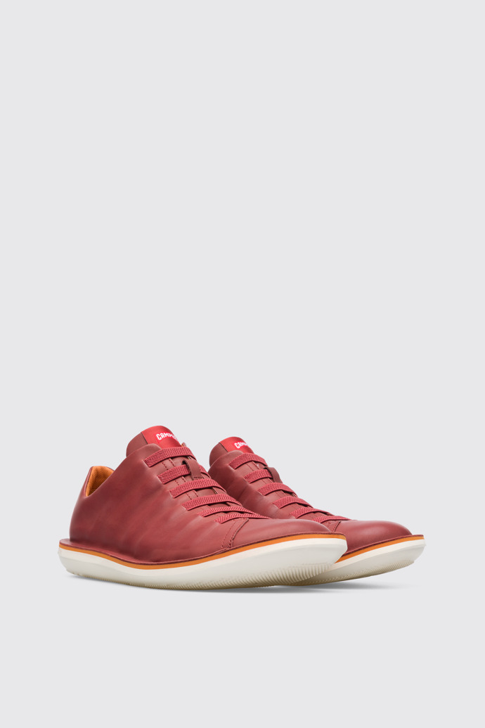 Front view of Beetle Red lightweight shoe for men