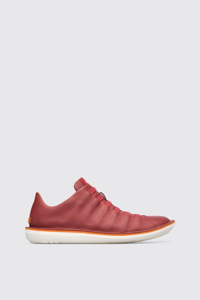 Side view of Beetle Red lightweight shoe for men
