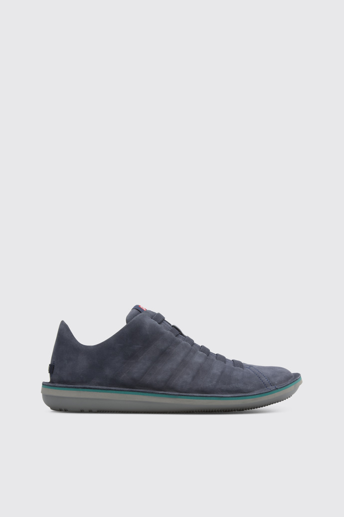 Side view of Beetle Blue shoe for men