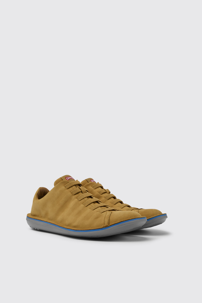 Front view of Beetle Brown nubuck sneakers for men