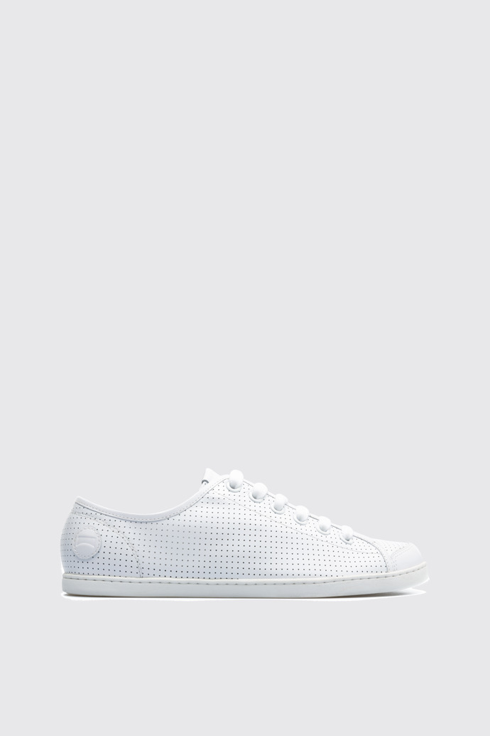 Image of Side view of Uno White Sneakers for Men