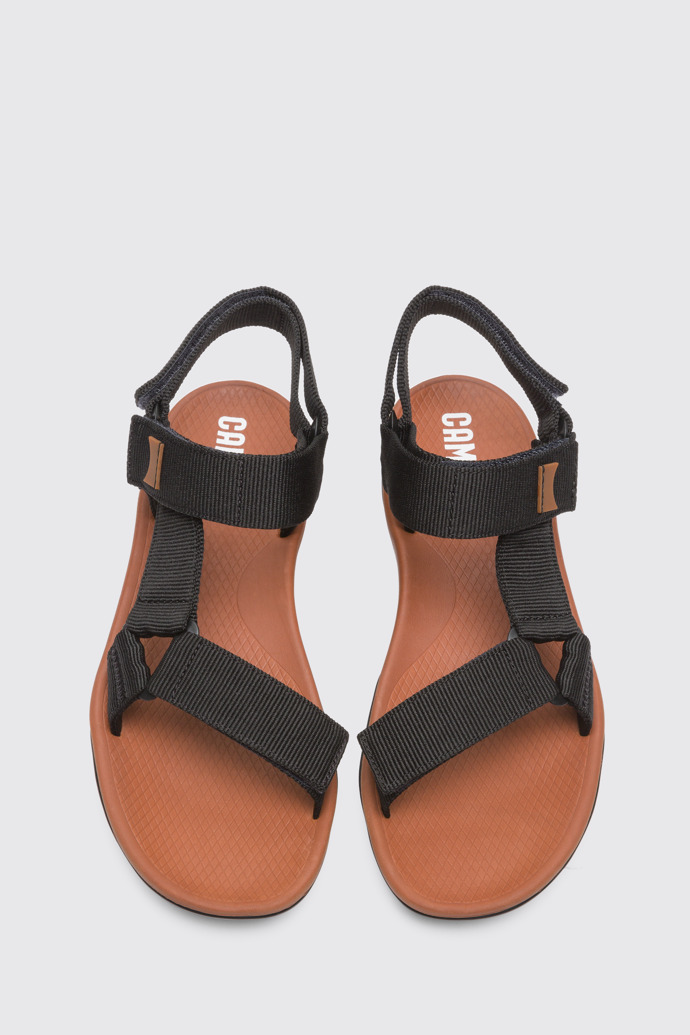 Overhead view of Match Black Sandals for Men