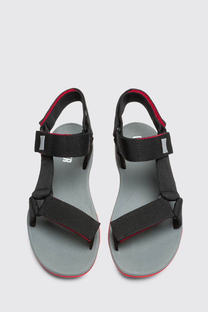 Overhead view of Match Black Sandals for Men