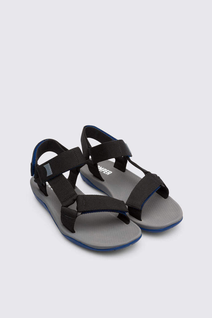 Front view of Match Black Sandals for Men