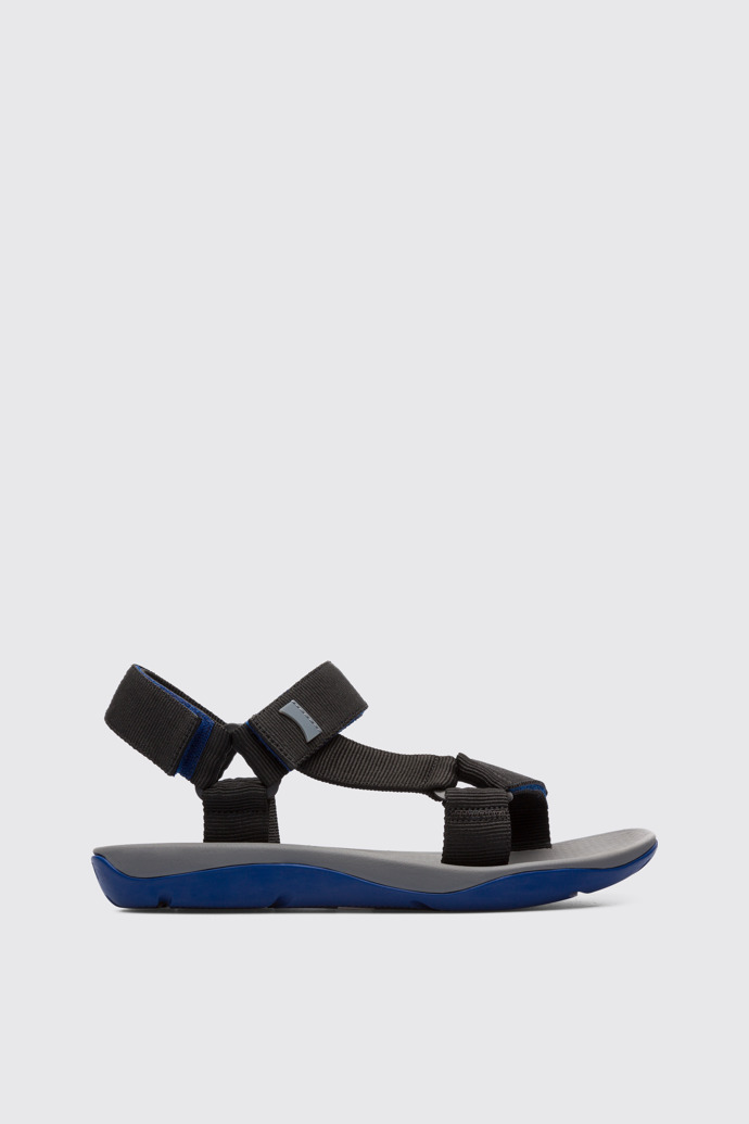 Side view of Match Black Sandals for Men