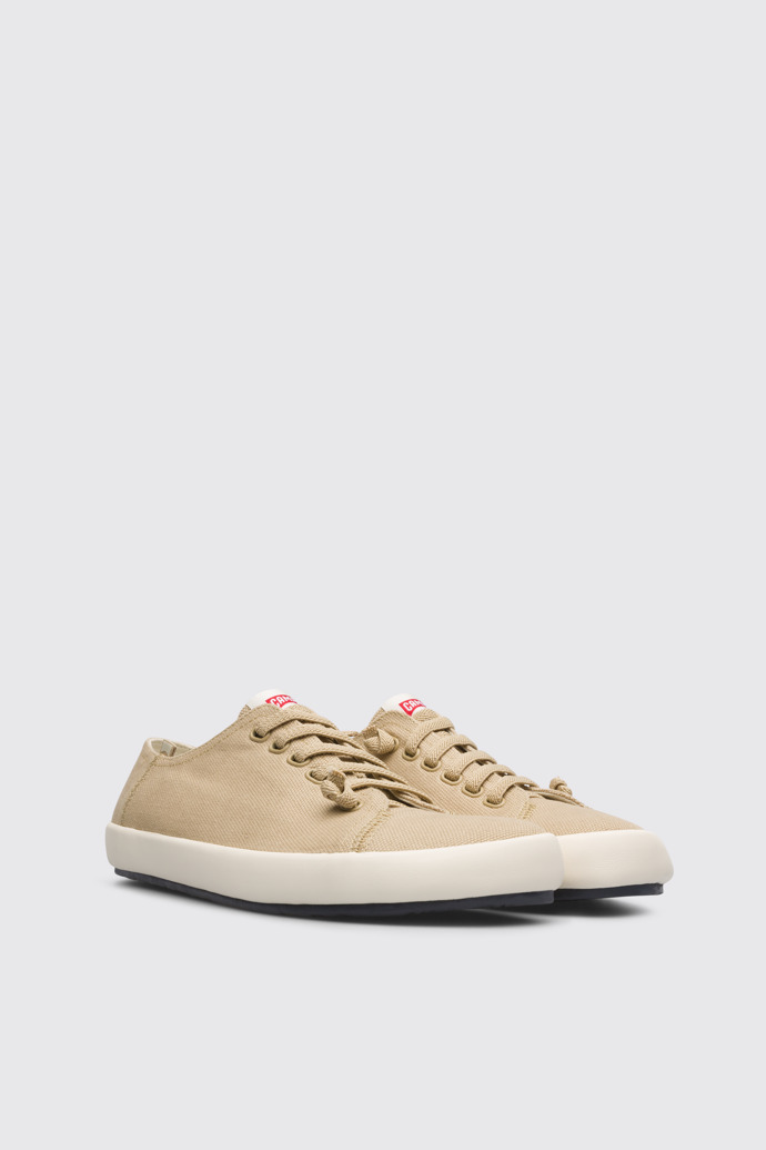 Front view of Peu Rambla Beige sneaker for men