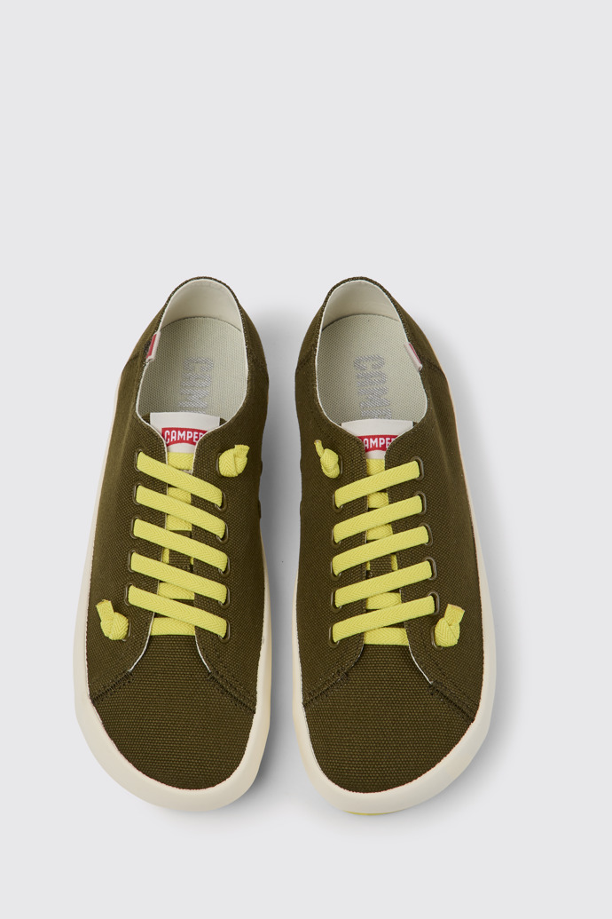 Overhead view of Peu Rambla Green recycled cotton sneakers for men